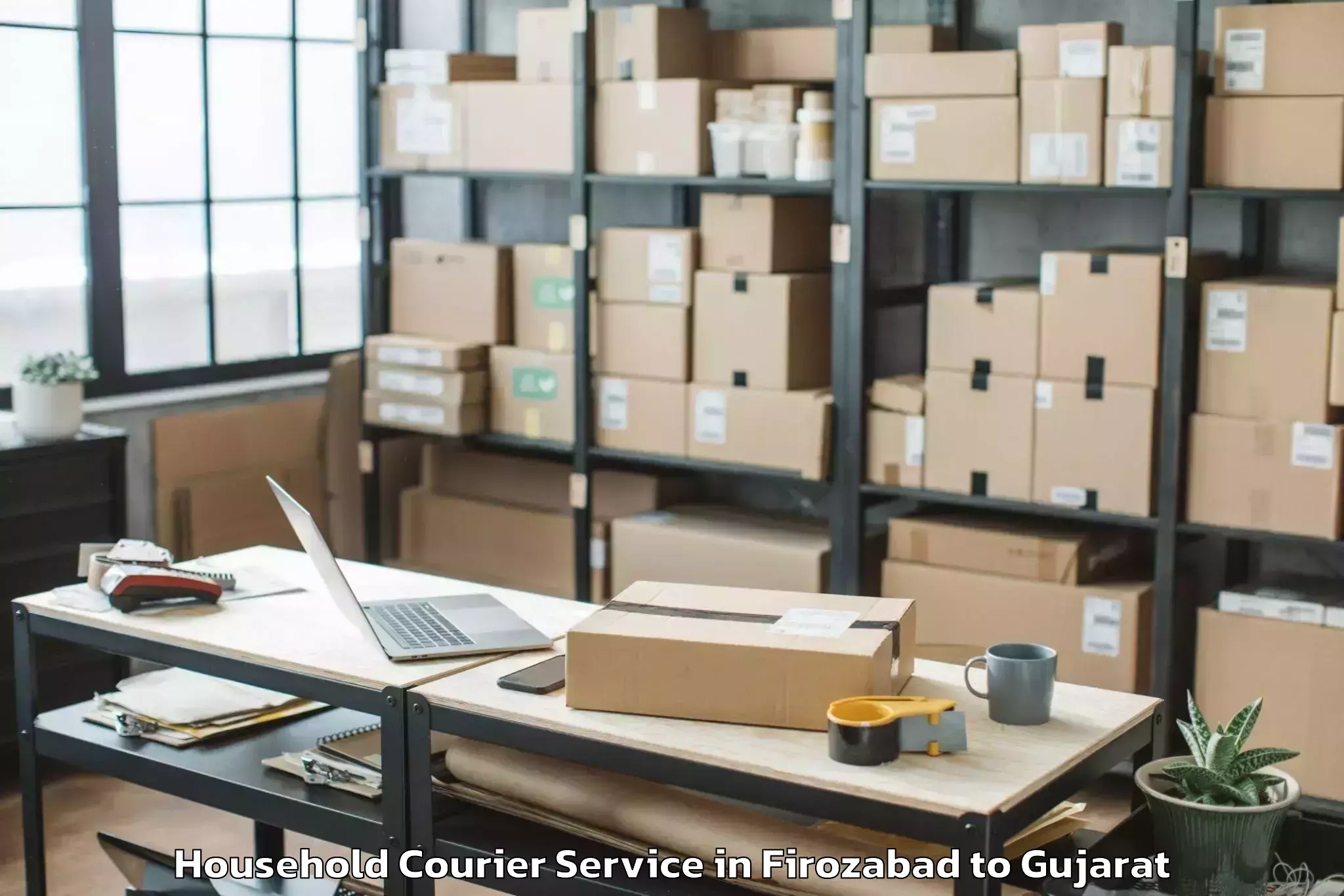 Trusted Firozabad to Palanpur Household Courier